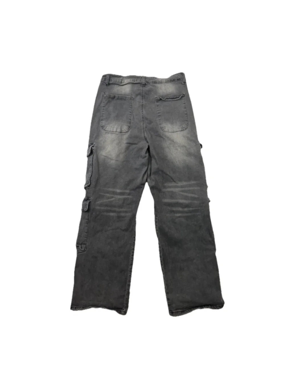 Refuge Wide Leg Denim Jeans Womens XL Black Cargo Grunge StreetWear Hip Hop Skat
